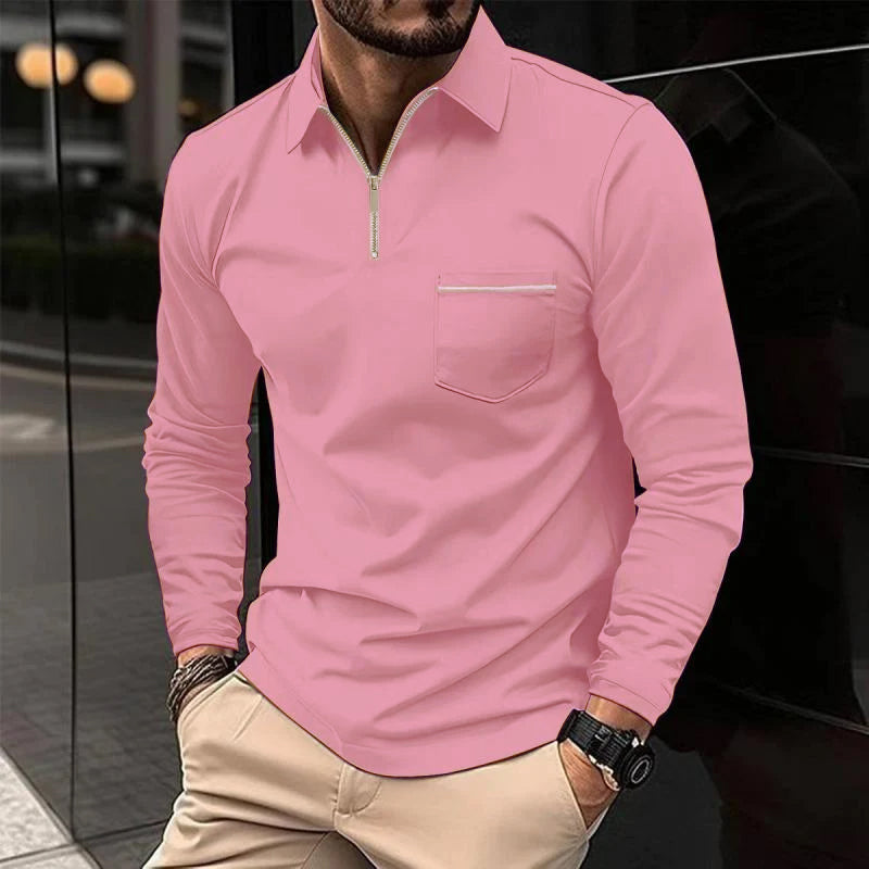 Jeremiah | Men's Long Sleeve Zip Polo Chest Pocket