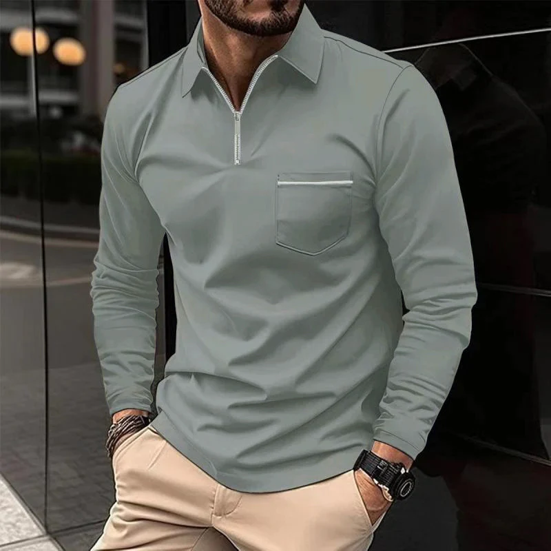 Jeremiah | Men's Long Sleeve Zip Polo Chest Pocket