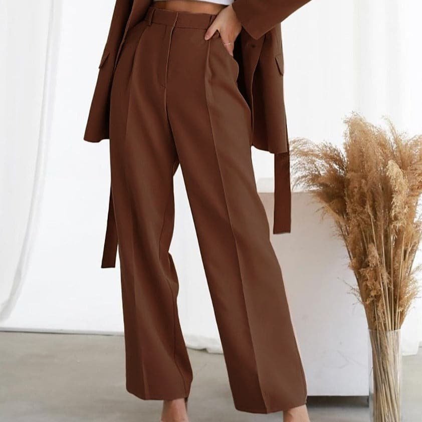 Valera | High-Waisted Pleated Wide-Leg Trousers