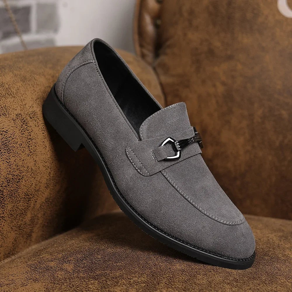 Enzo | Suede Business Casual Loafers with Metal Detail