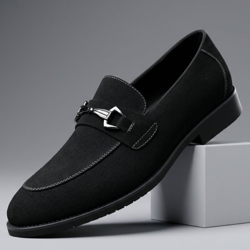 Enzo | Suede Business Casual Loafers with Metal Detail