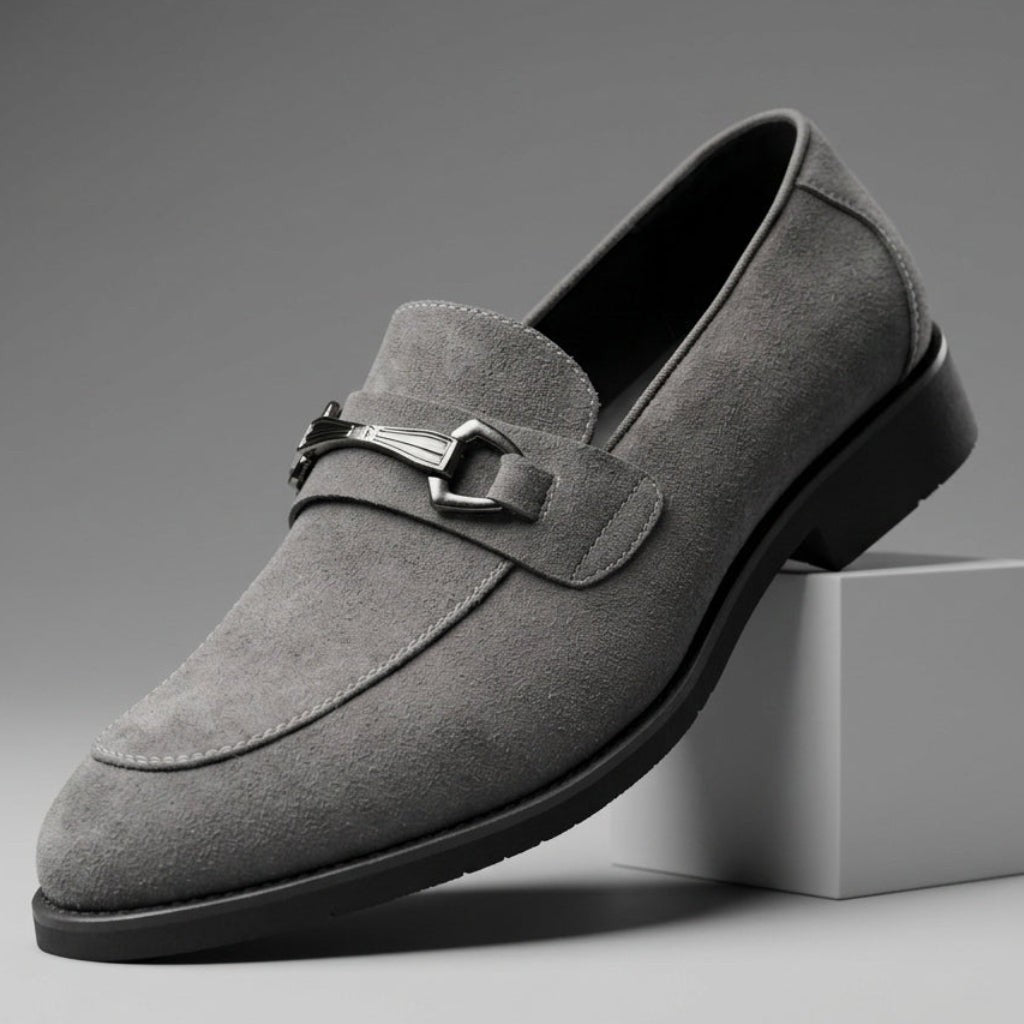 Enzo | Suede Business Casual Loafers with Metal Detail
