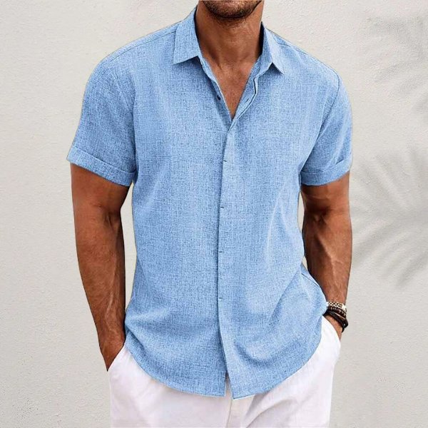 Lucien | Linen Short Sleeve Button-Up Shirt