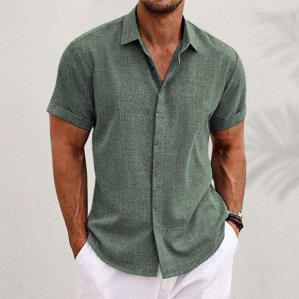 Lucien | Linen Short Sleeve Button-Up Shirt