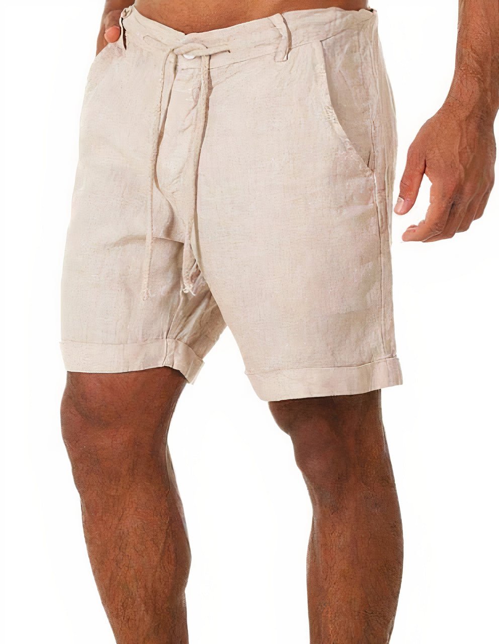 Matteo | Linen Drawstring Shorts with Cuffed Hem