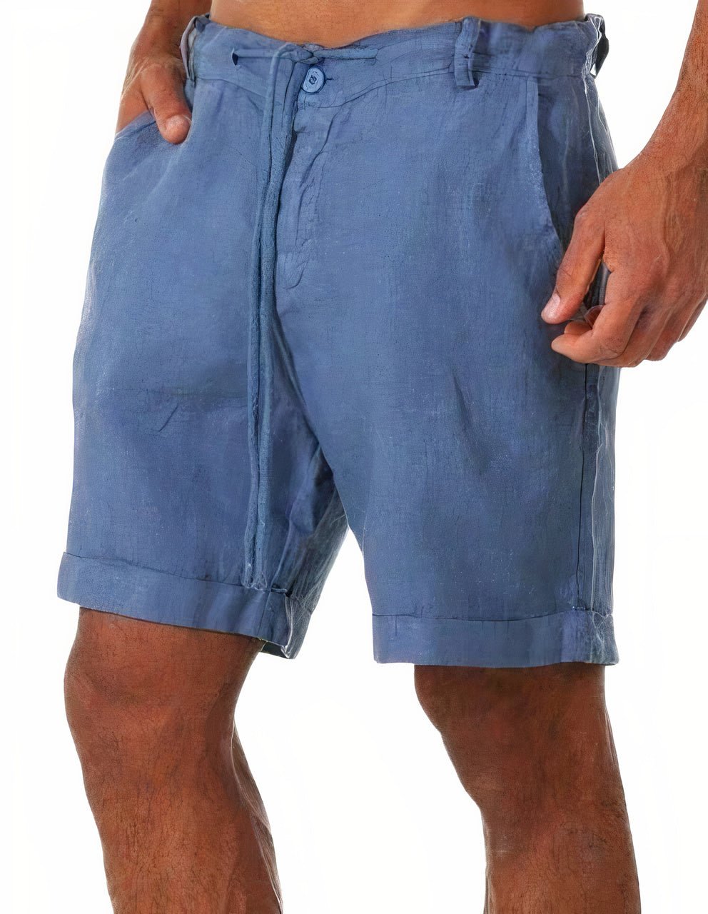 Matteo | Linen Drawstring Shorts with Cuffed Hem