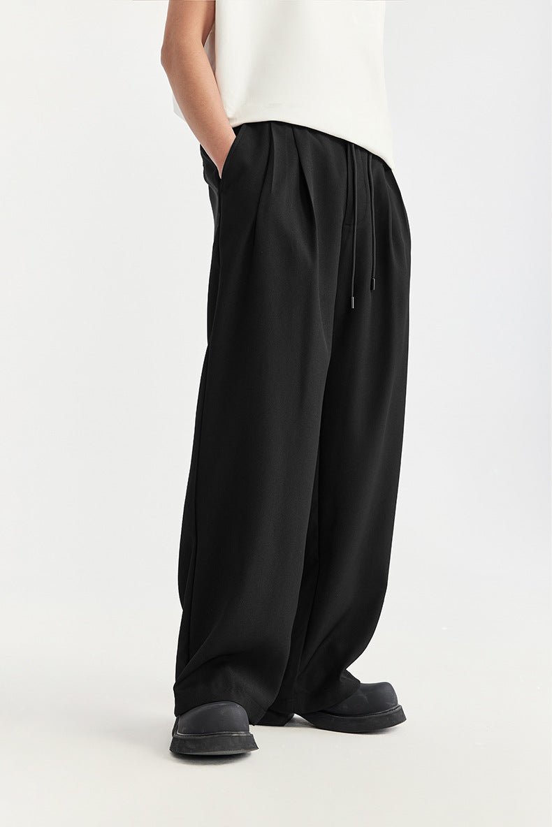 Caspian | Pleated Wide-Leg Drawstring Trousers