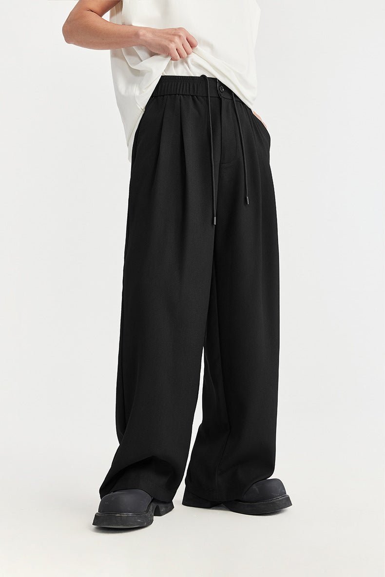 Caspian | Pleated Wide-Leg Drawstring Trousers