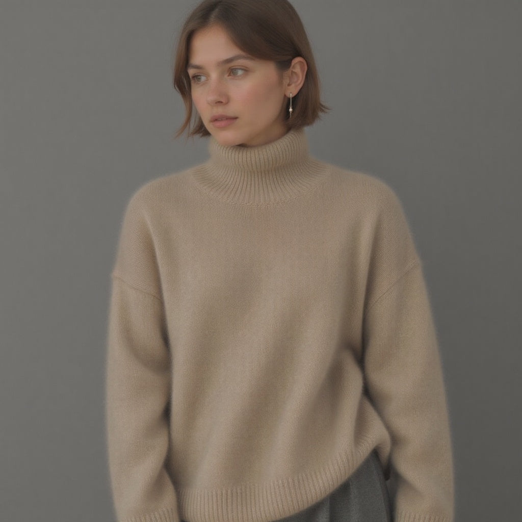 Rachel | Women’s Winter Oversized Turtleneck Knit Sweater