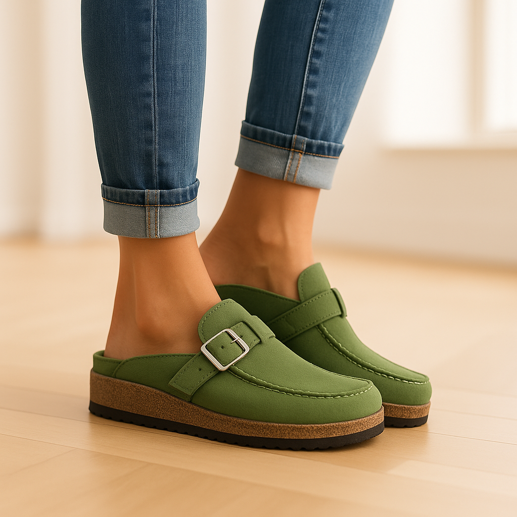 Camille | Elegant Buckle Slip-On Clogs