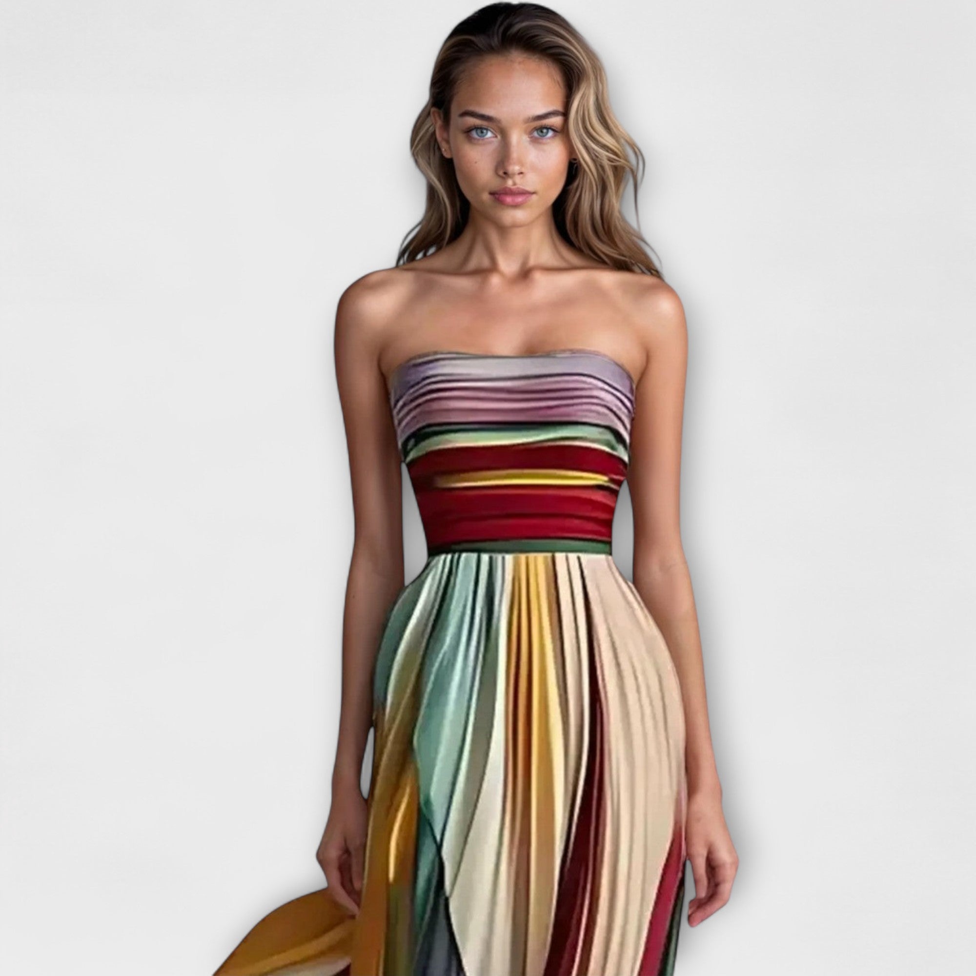 MARIGOLD™ – Bold &amp; Flowing Strapless Dress