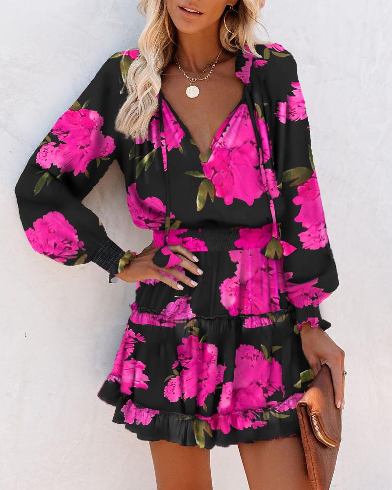Zahara | Floral Long Sleeve Mini Dress