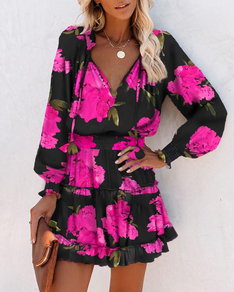 Zahara | Floral Long Sleeve Mini Dress