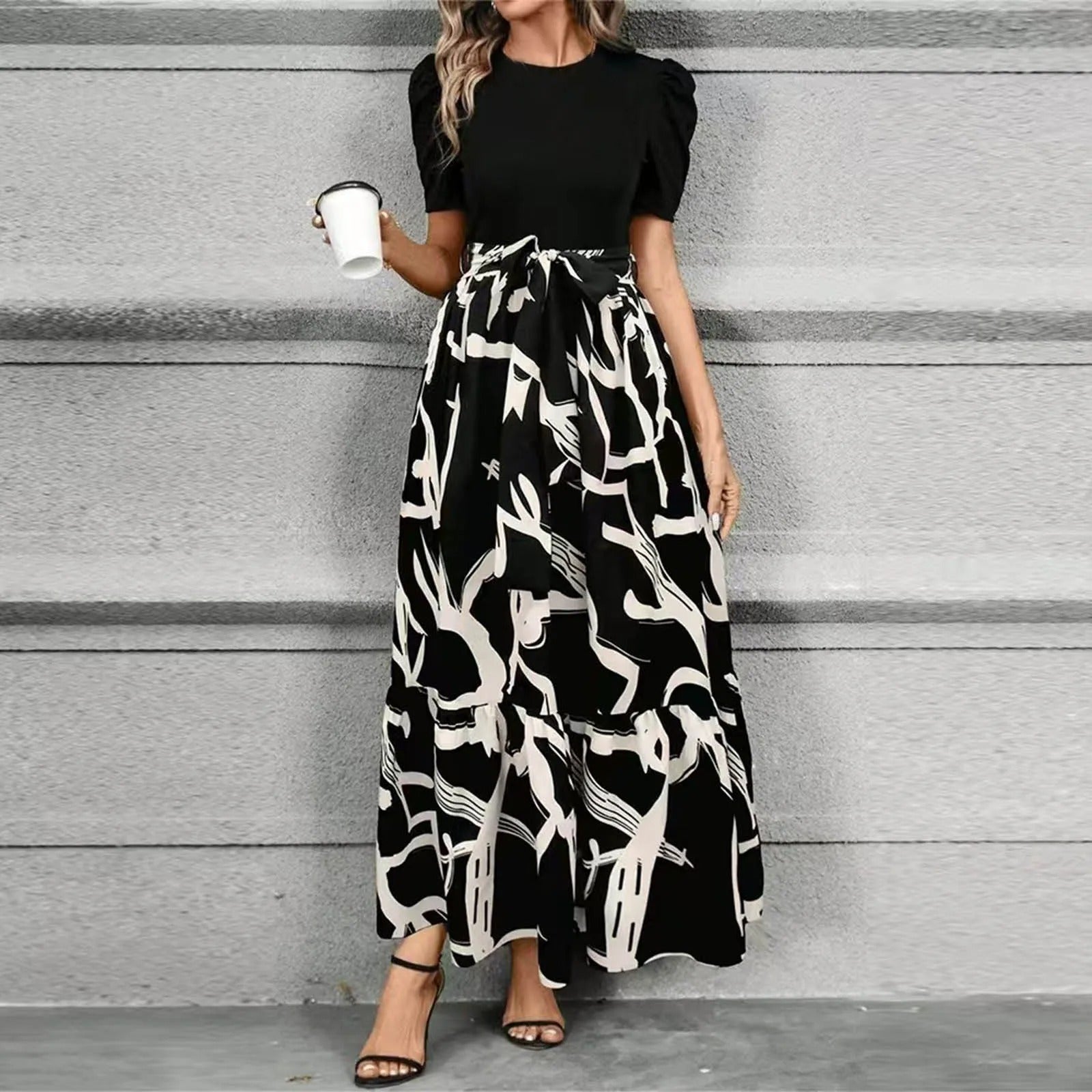 Selena | Floral Maxi Dress with Tiered Skirt