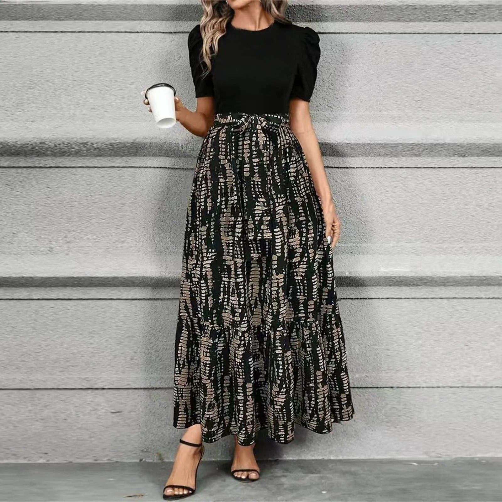 Selena | Floral Maxi Dress with Tiered Skirt
