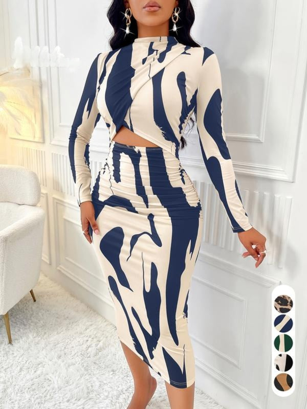 ARA™ - Colorblock Print Cut-Out Bodycon Dress for Spring &amp; Fall