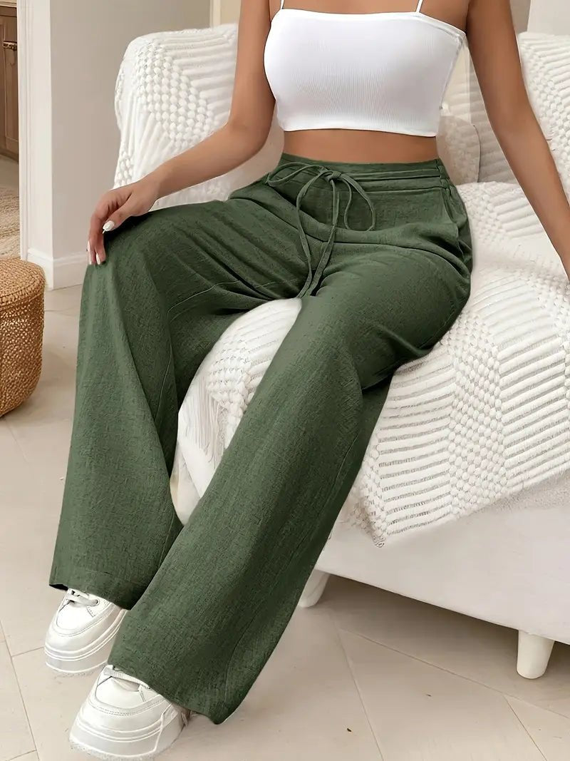 Arlena | High-Waisted Drawstring Wide-Leg Trousers